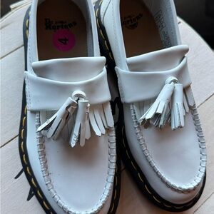Dr. Martens White Tassel Loafers
